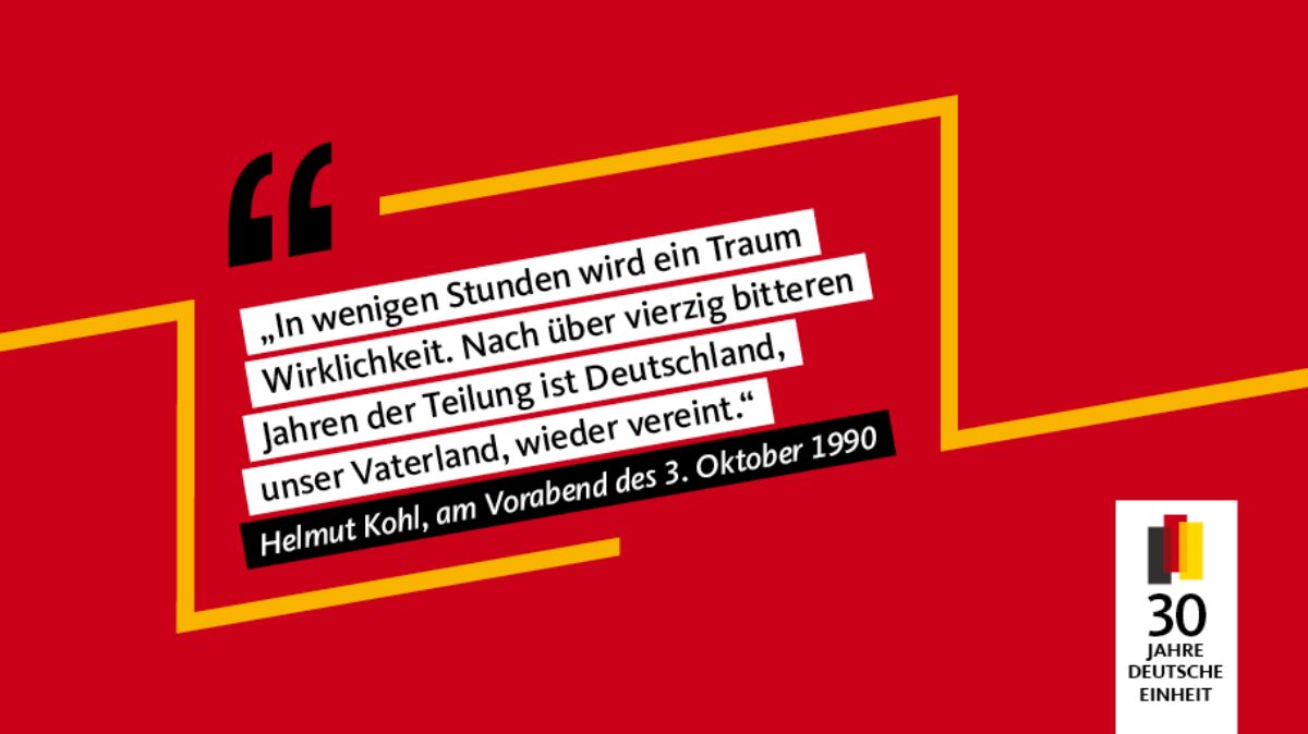 30 Jahre Deutsche Einheit Helmut Kohl